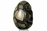Septarian Dragon Egg Geode - Black & Brown Crystals #183112-2